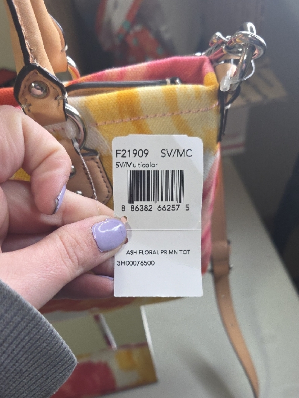Coach Ashley  Floral Canvas Crossbody in Pink and Yellow - Picture 5 of 9